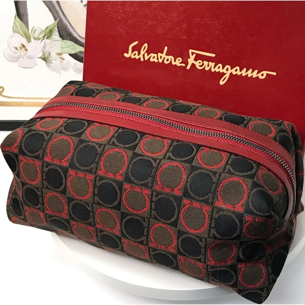 Salvatore Ferragamo Gancini Pouch Bag/Cosmetic Bag 🔥